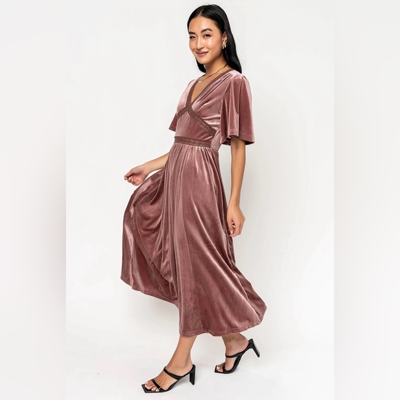 Velvet Midi Dress - Picture 2 of 4